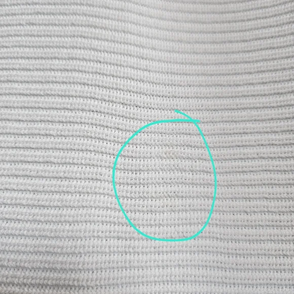 Chico's White Knit Silver Rhinestone Oversized Dolman Sleeve Sweater Tunic - Picture 9 of 12